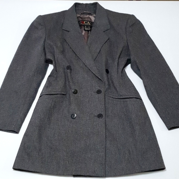 Vintage Escada Double Breasted Blended Cashmere Wool Coat - Picture 3 of 8